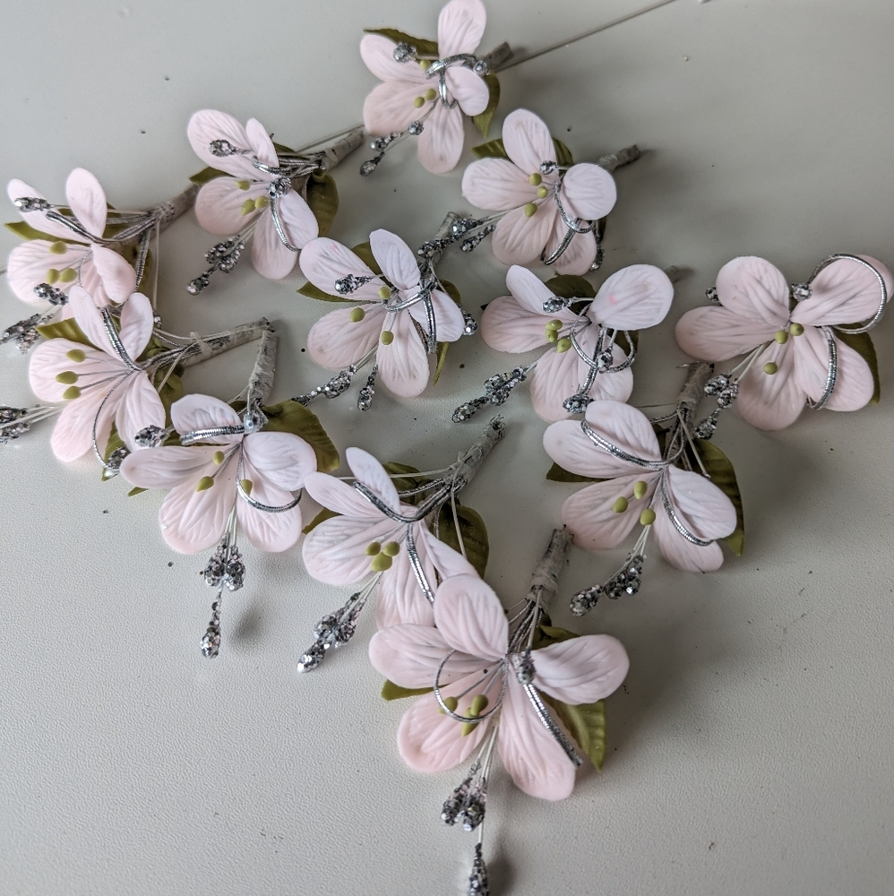 24 flores de migajón (24 cold porcelain Flowers